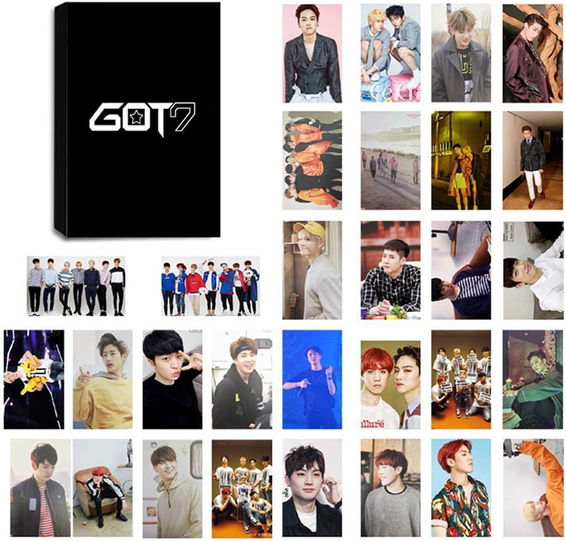 KPOP GOT7 Lomo Cards Got Seven Photocard Set of 30 for iGOT7 Fan with Greeting Card Postcards Box (GOT7 2)