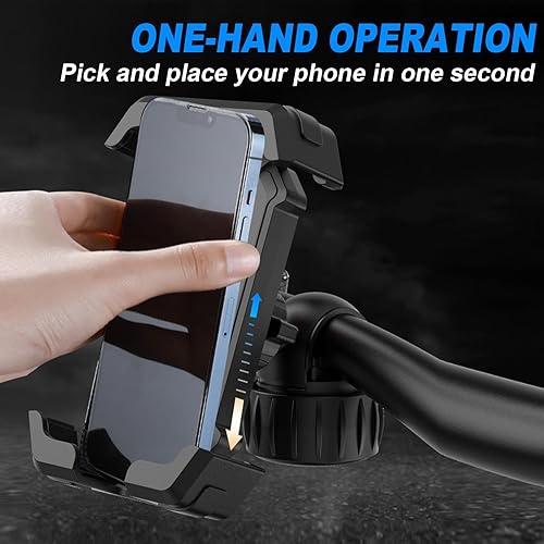 Miniatura 2 de W Wallke Soporte de teléfono para bicicleta, soporte de teléfono para motocicleta, fácil instalación Soporte de manillar de bicicleta para scooter