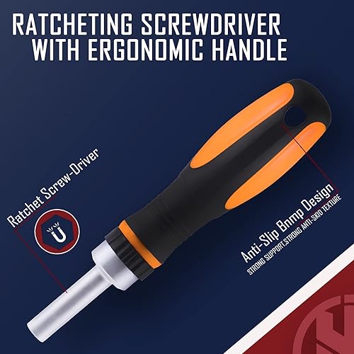 Miniatura 7 de KNINE OUTDOORS Juego de destornilladores, herramientas de mantenimiento con juego de archivos, juego de llaves hexagonales, llave de trinquete de