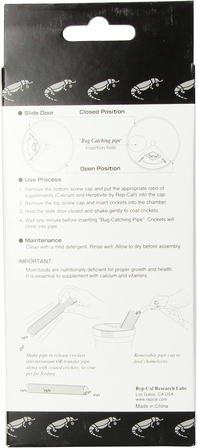SRP00500 Cricket Shaker with Bug Catching Pipe Reptile Vitamins and Supplements