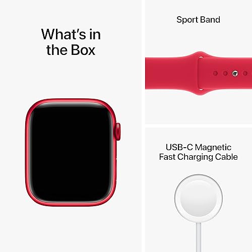 Miniatura 6 de Apple Watch Series 8 (GPS, 1.772in) - Caja de aluminio roja con correa deportiva roja (renovada)