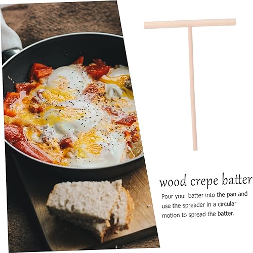 Miniatura 5 de Cabilock Juego de herramientas de cocina de 2 piezas de distribuidor de masa de madera para crepé y panqueques