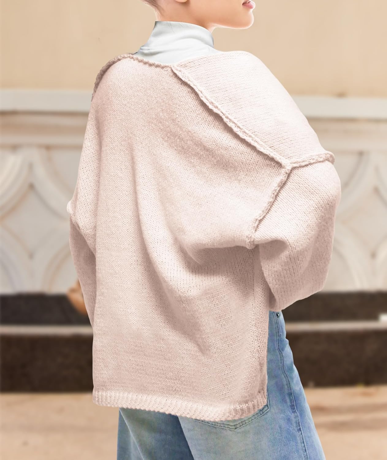 Women's Cardigan Sweaters Open Front Lightweight 2025 Trendy Long Lantern Sleeve Fall Sweater Lounge Cardigans for Women - Image 4