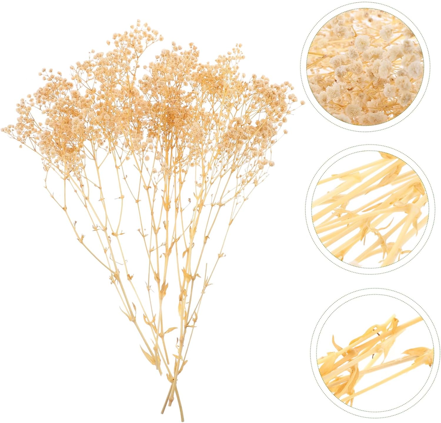 Hemobllo Dried Gypsophila Bouquet White Preserved Breath Flowers for Wedding Party Home Decor Realistic Lifelong Decorative Flower Arrangement Girlfriend