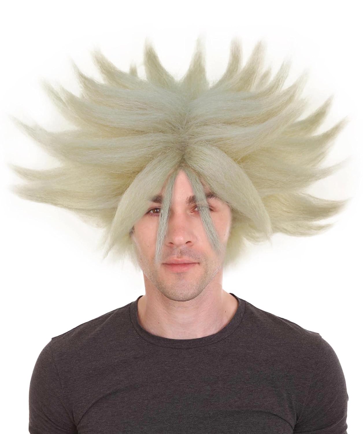 HalloweenPartyOnline Spiky Anime Cosplay Wig, Blonde, One Size Fits All Breathable Capless Cap Designed Wigs ,Multicolor ,Adult