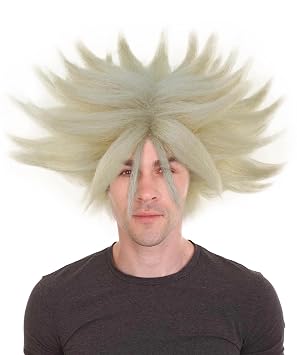 HalloweenPartyOnline Spiky Anime Cosplay Wig, Blonde, One Size Fits All Breathable Capless Cap Designed Wigs ,Multicolor ,Adult