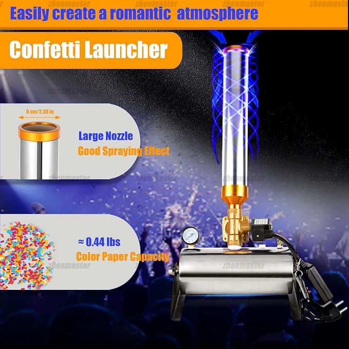 2 máquinas de confeti eléctricas con control remoto inalámbrico miniatura 4