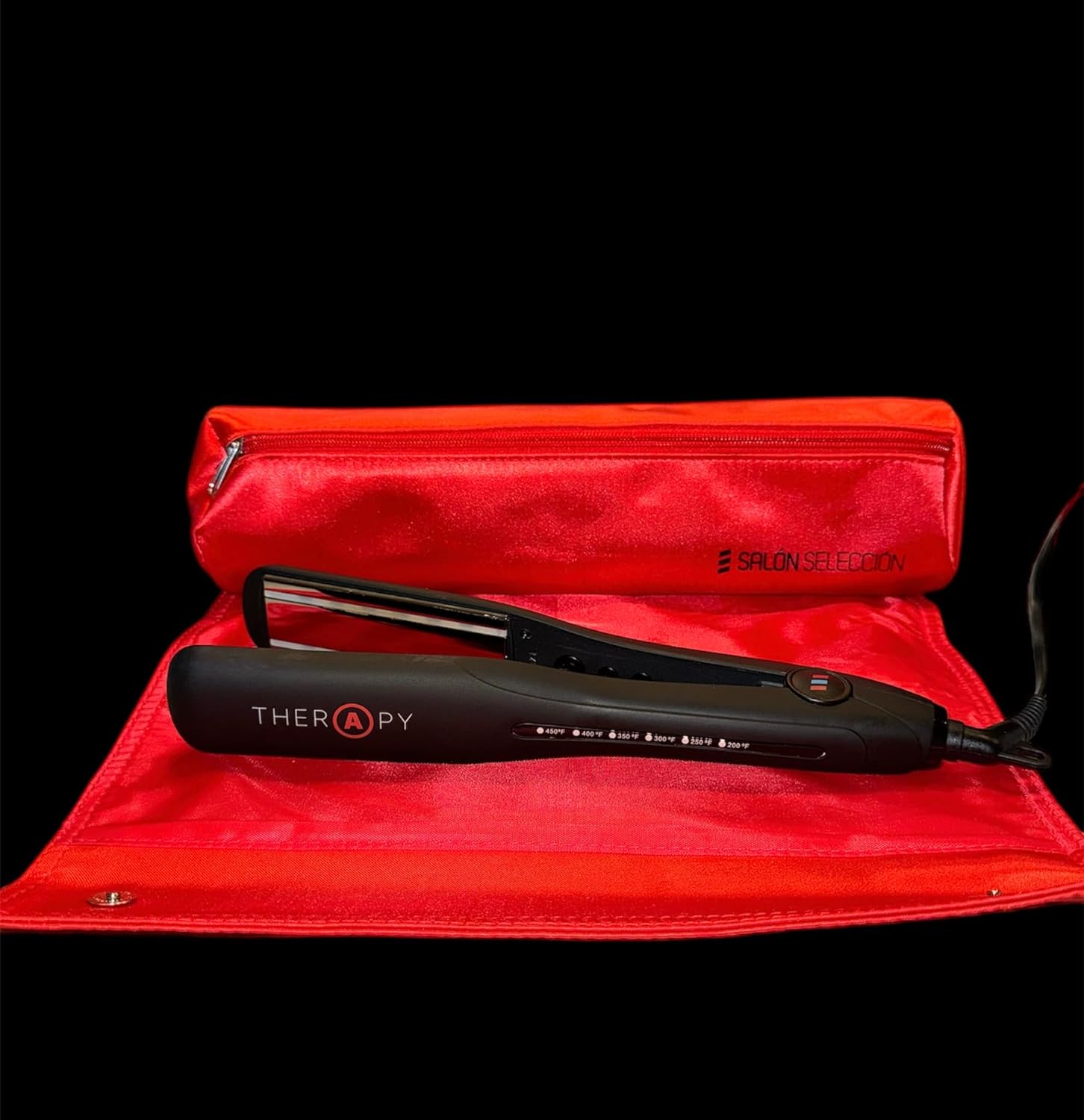 Therapy Iron - 1 1/4" Ceramic an Titanium Plates with Infrared Technology That Repairs Hair (Black)