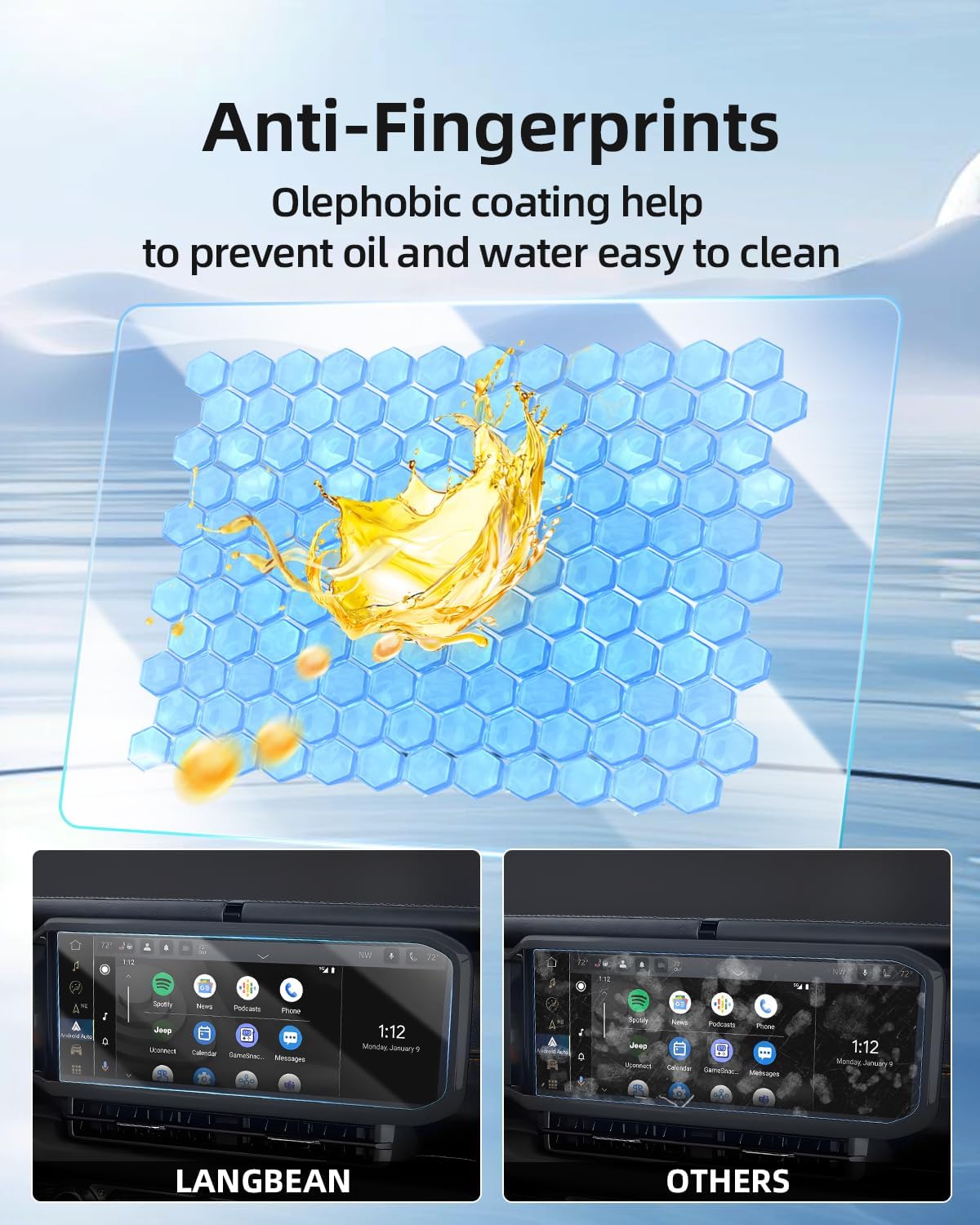 Best Screen Protector - LANGBEAN Anti-glare for Jeep 12.3