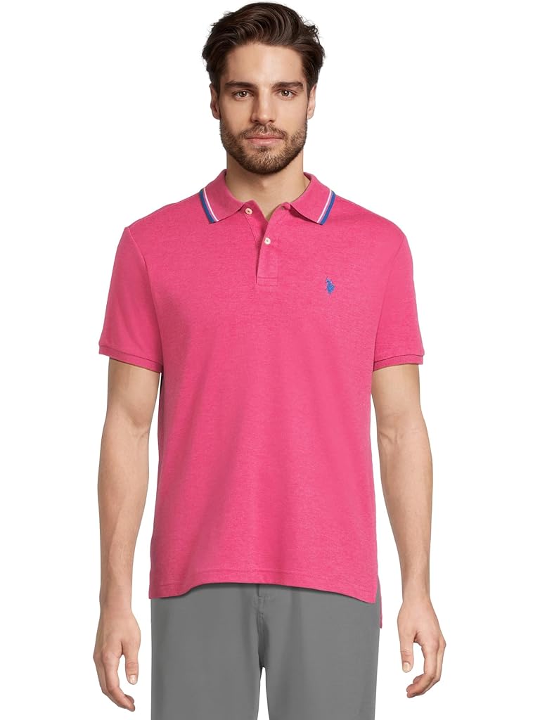U.S. POLO ASSN. Slim Fit Tipped Interlock Knit Polo