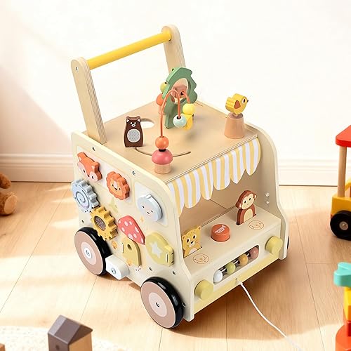 Miniatura 7 de Caminante de madera para bebés de 10 a 12 meses, 1, 2, 3 años, ayuda a aprender a caminar y sentarse a estar de pie