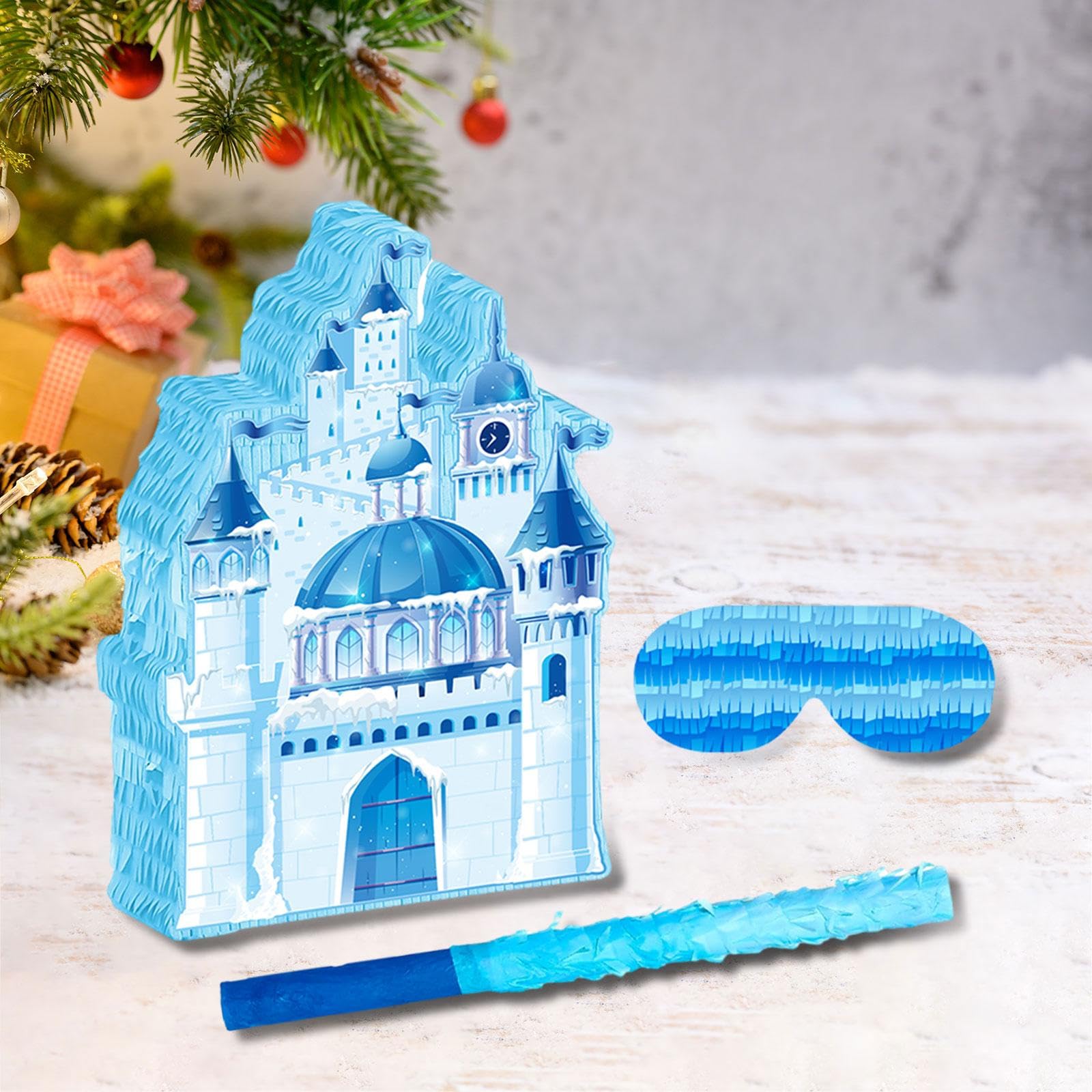Sharplace Piñata a Tema Invernale con Castello, Attività per Feste con Bastone E Occhio, Articoli per Feste, Decorazioni Natalizie per Eventi di Carnevale