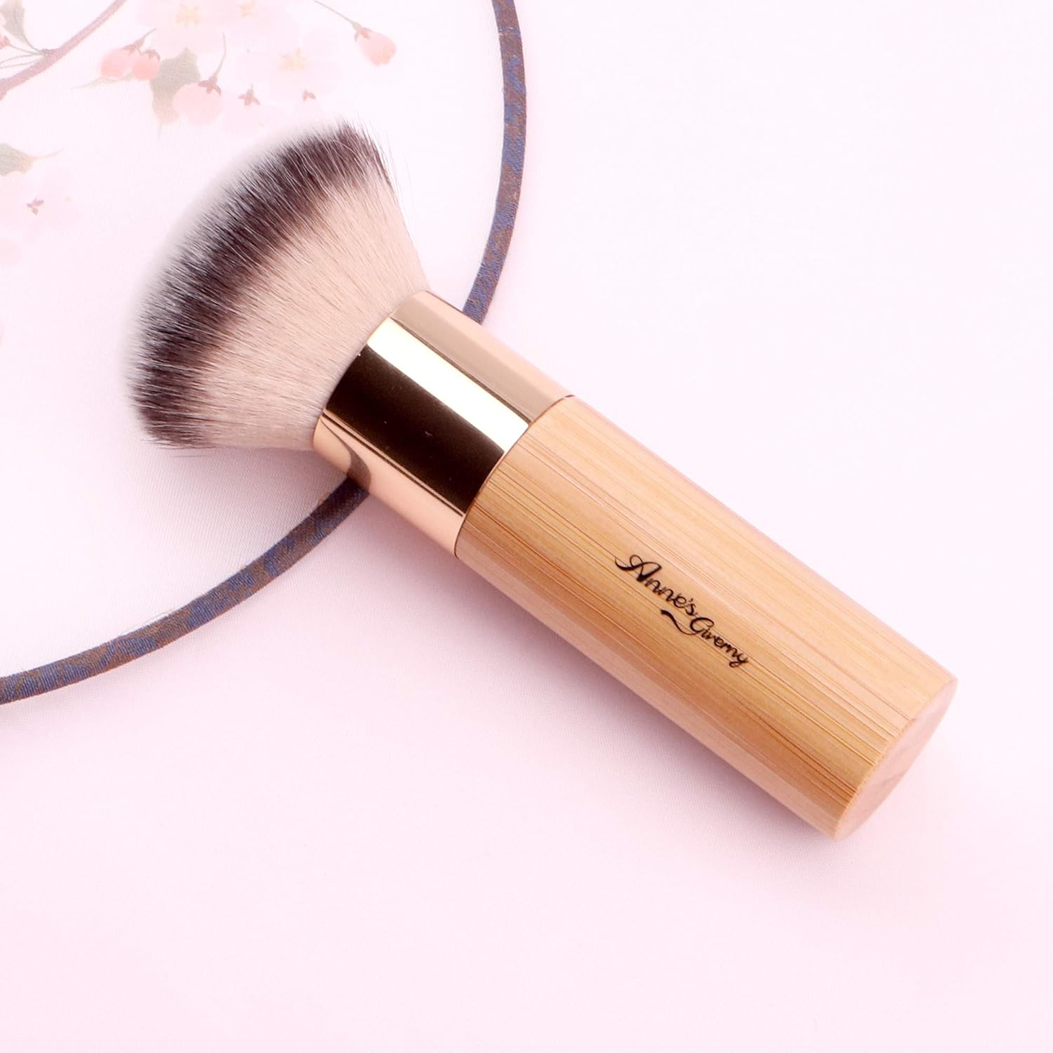 ANNE'S GIVERNY Makeup Foundation Sponge Brush Bronzer Loose Powder Blush Finish Airbrush Buffer Contour Kabuki Blender (Bamboo) - Image 6