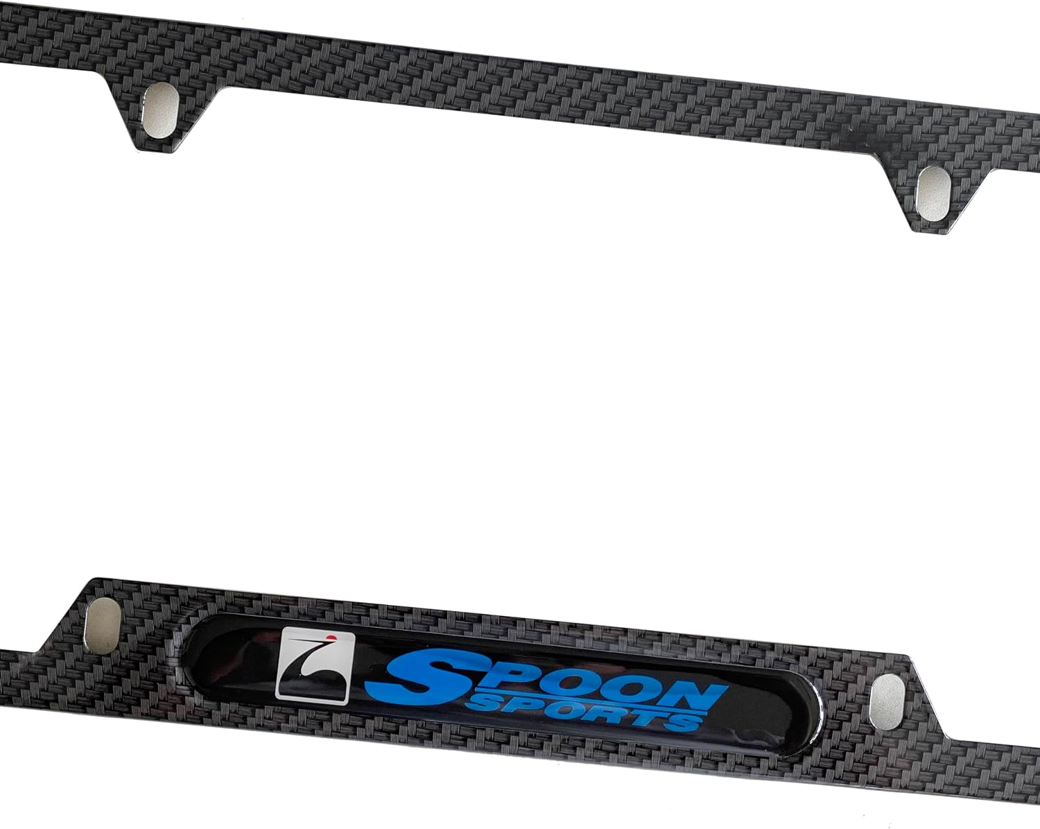 Carbon Fiber Sports License Plate Frame Cover Holder Spoon JDM Japan Truck Car Accessories Stainless Steel 1PC, CPK22PW