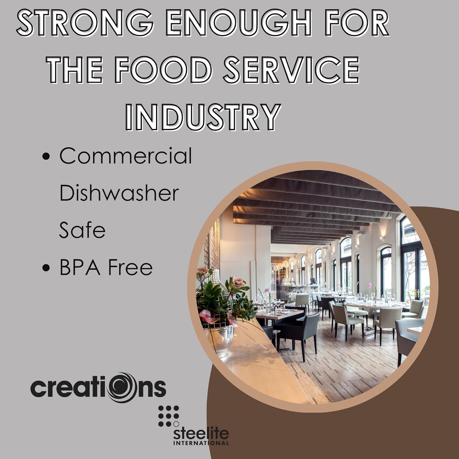 Steelite Creations Melamine Snack Dessert Bowl, Heavy Use Unbreakable Commercial Foodservice Restaurant, Stack Baja Sandstone, 5" Round, 1.7" Deep, 10.7 Oz., Small Stackable, Set of 24, Brown Black