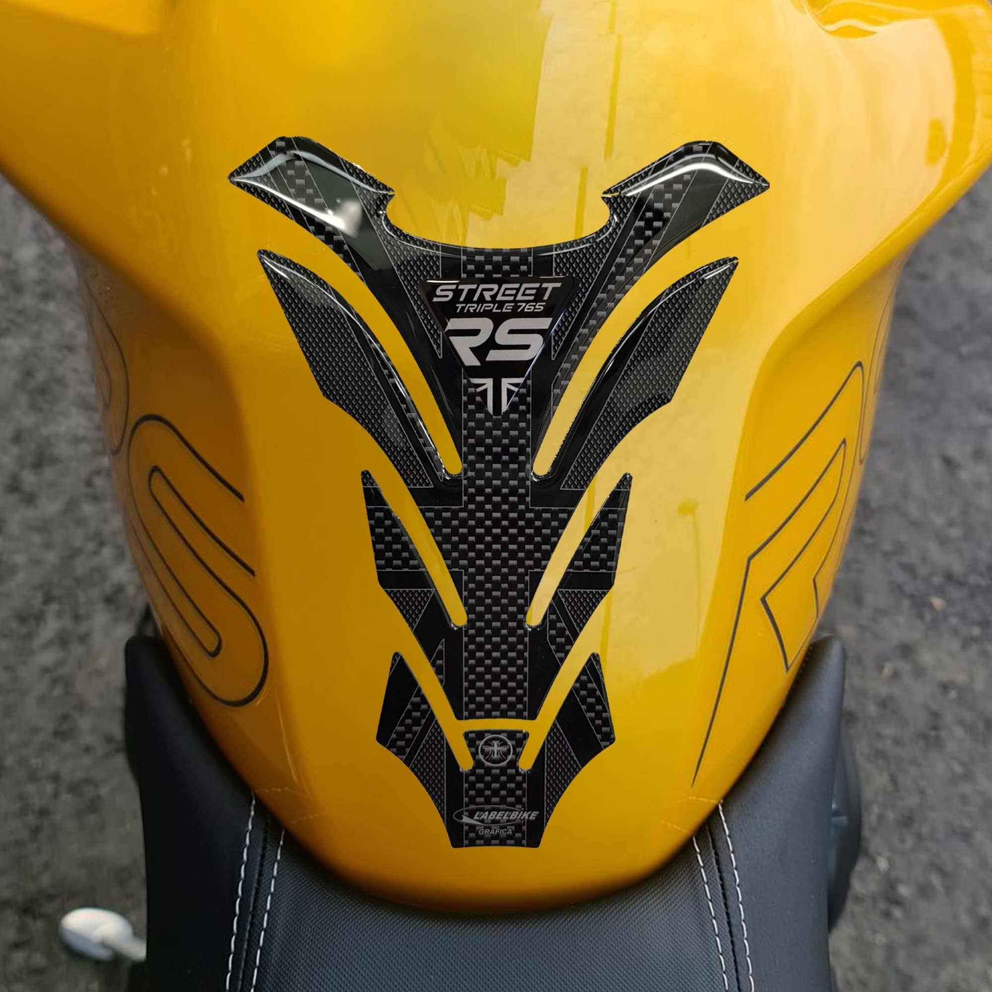 labelbike - 3D Sticker Motorcycle Fuel Tank Pad Protection and Decoration in Resin compatible with Triumph Street Triple 765 RS 2023