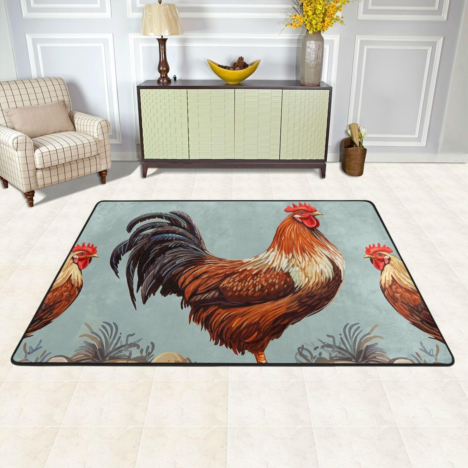 Tapis pour salon et chambre décoration d'intérieur style poule