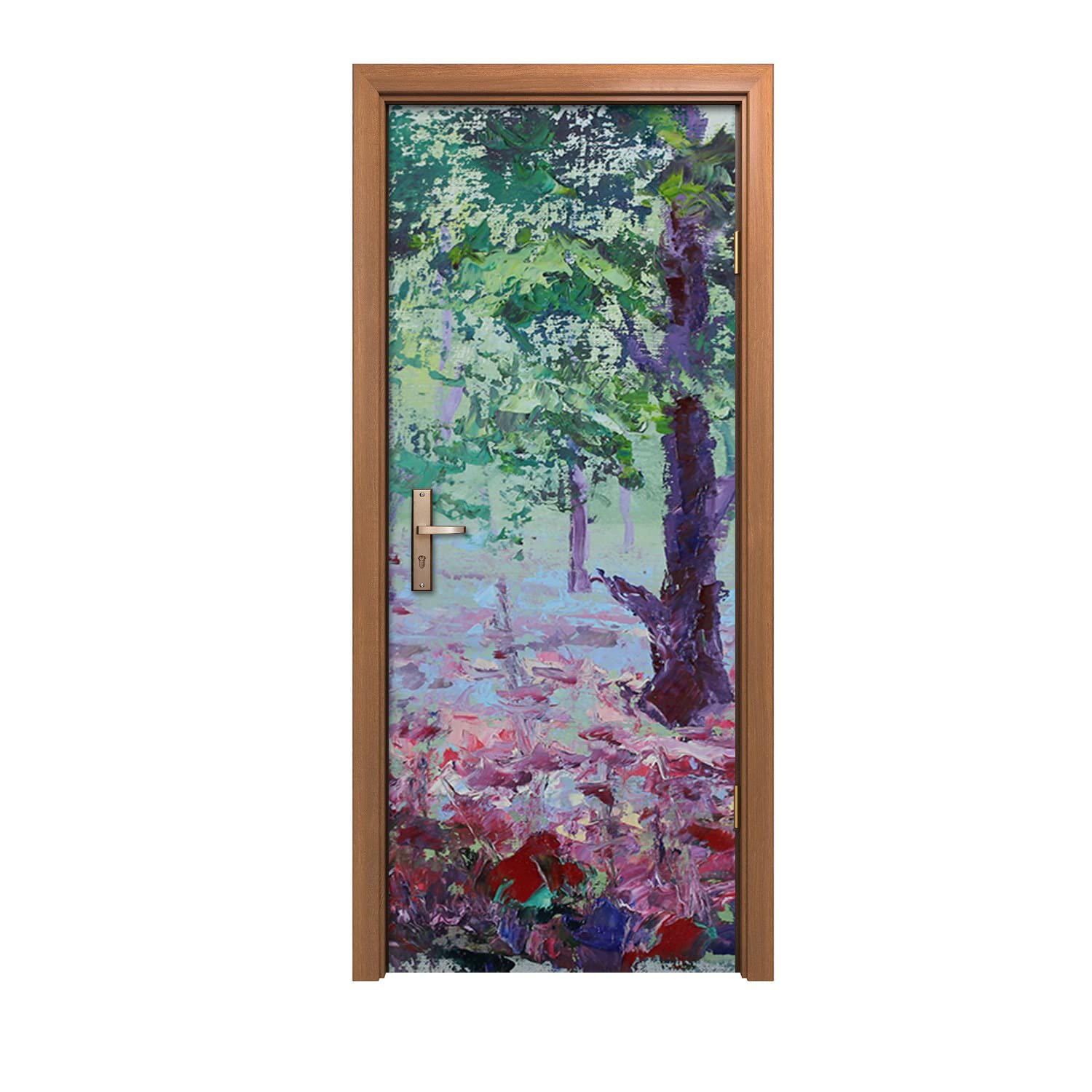 Autocollant de porte haut de gamme design fleurs maki 90x200cm