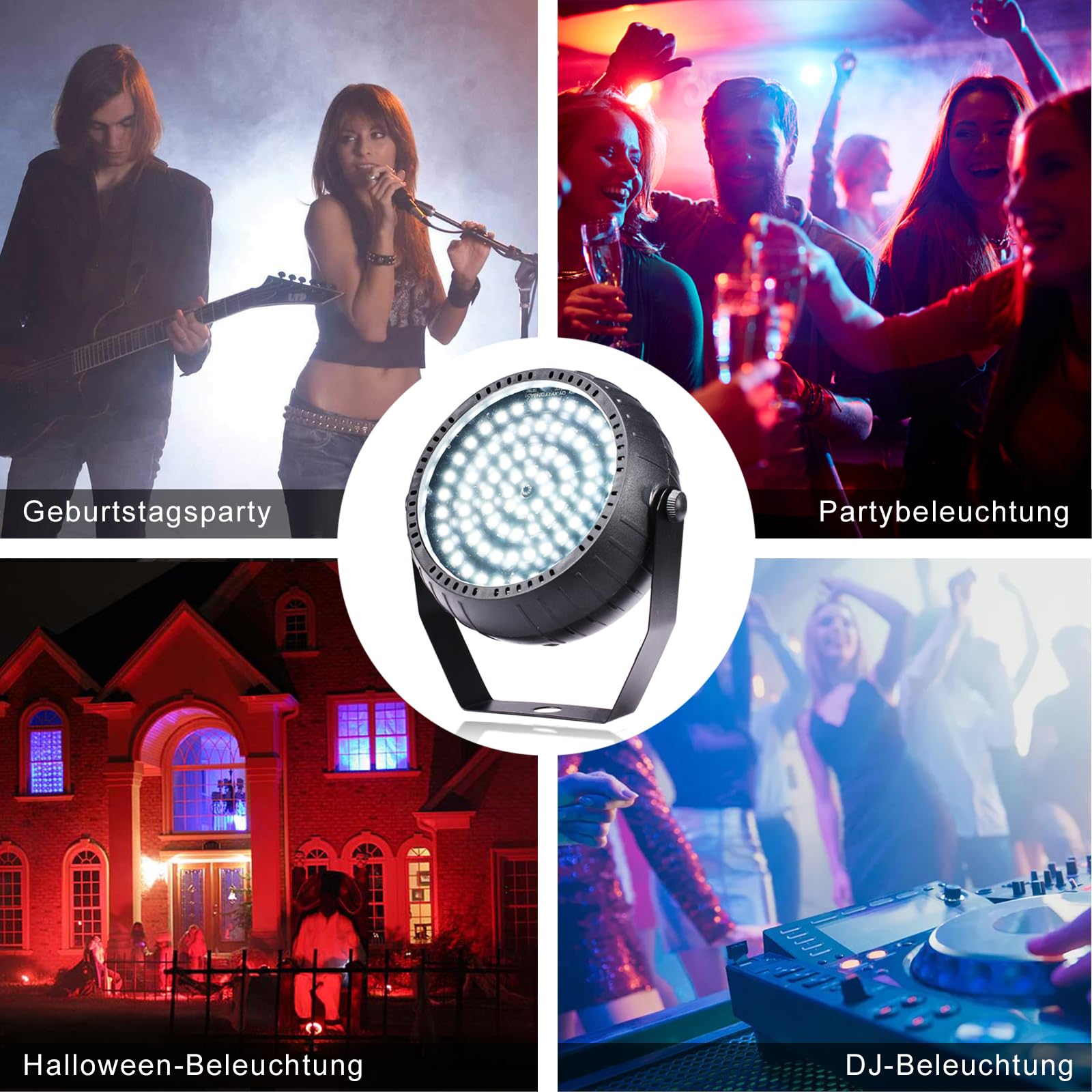 Telbum Stroboskop Halloween Weiß Stroboskoplichter mit Fernbedienung Superhell 78 LEDs Strobe Lights Sound Aktiviert am besten für Zimmer Bühne Party Tanz Hochzeit (Plug-In)