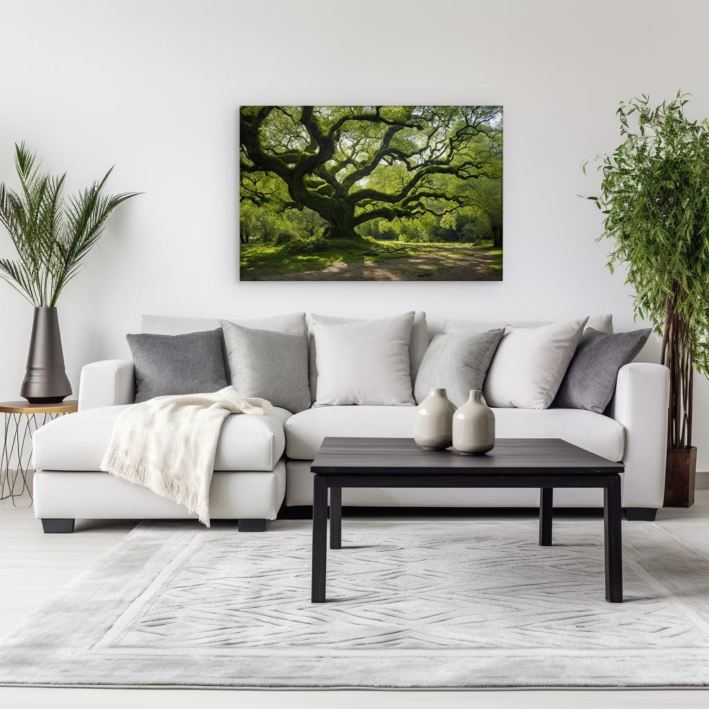 Canvas for Living room. Whispers of Eternity An Ancient Forest Gateway Unveiled, 27 x 18 inch Canvas Wall Art - Expansive Panoramas - Modern Home Decor - 69x46 cm (27x18 inch)
