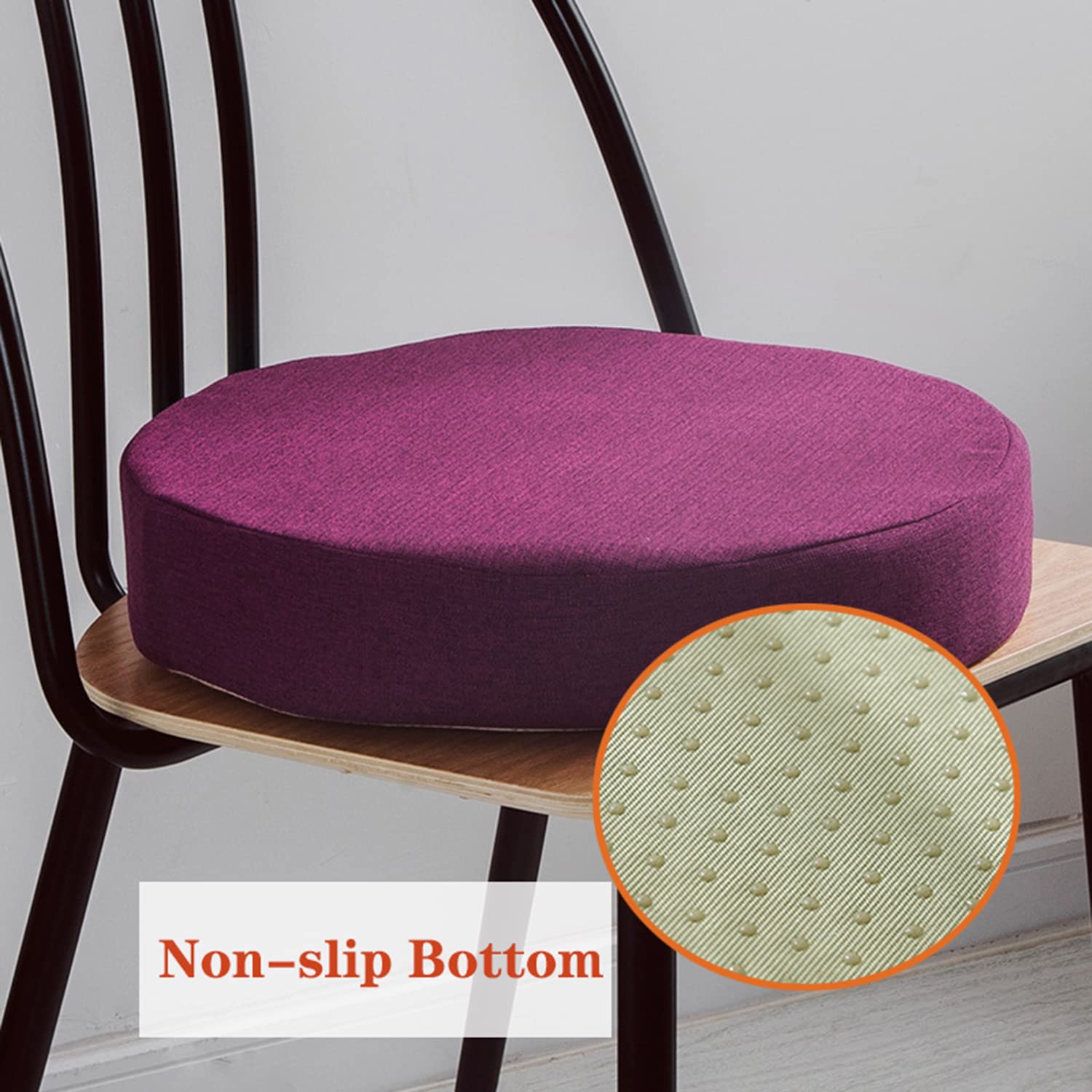 Cuscino rotondo impermeabile spesso 5/8 cm per sedia da pranzo, morbido