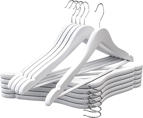 Miniatura 9 de Utopia Home - Paquete de 30 perchas de madera con ranura plos hombros, de calidad prémium, duraderas y delgadas, para trajes, con gancho giratorio