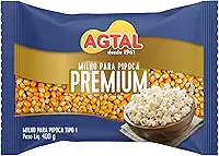 Milho para Pipoca Premium Agtal 400g – Alta Expansão, Menos Grãos Não Estourados, Pipoca Crocante e Leve
