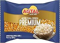 Milho para Pipoca Premium Agtal 400g – Alta Expansão, Menos Grãos Não Estourados, Pipoca Crocante e Leve