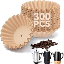 300 Pcs Percolator Coffee Filters Compatible with Presto Coffee Percolator Electric, Unbleached Perforated Filter Paper for Presto 12 Cup Moss & Stone 10 Cup