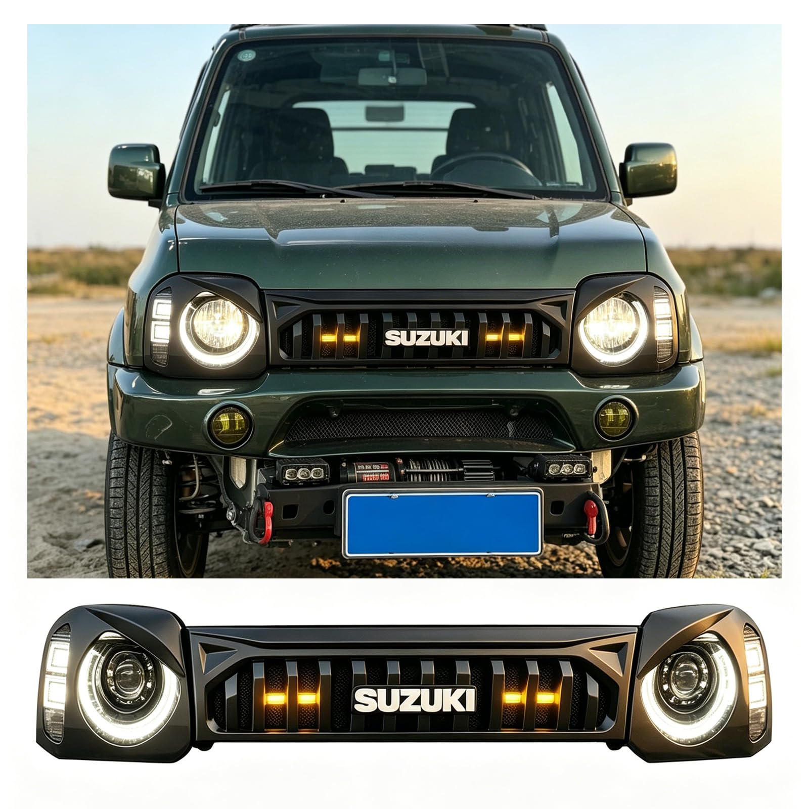 Amazon | ApexGo ジムニー JB23 JB33 JB43 専用 フロントグリル