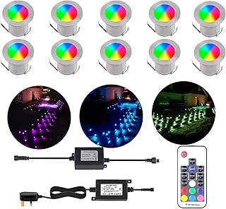 YZGWZLD Decking Lights Mains Powered 45mm RGB...,