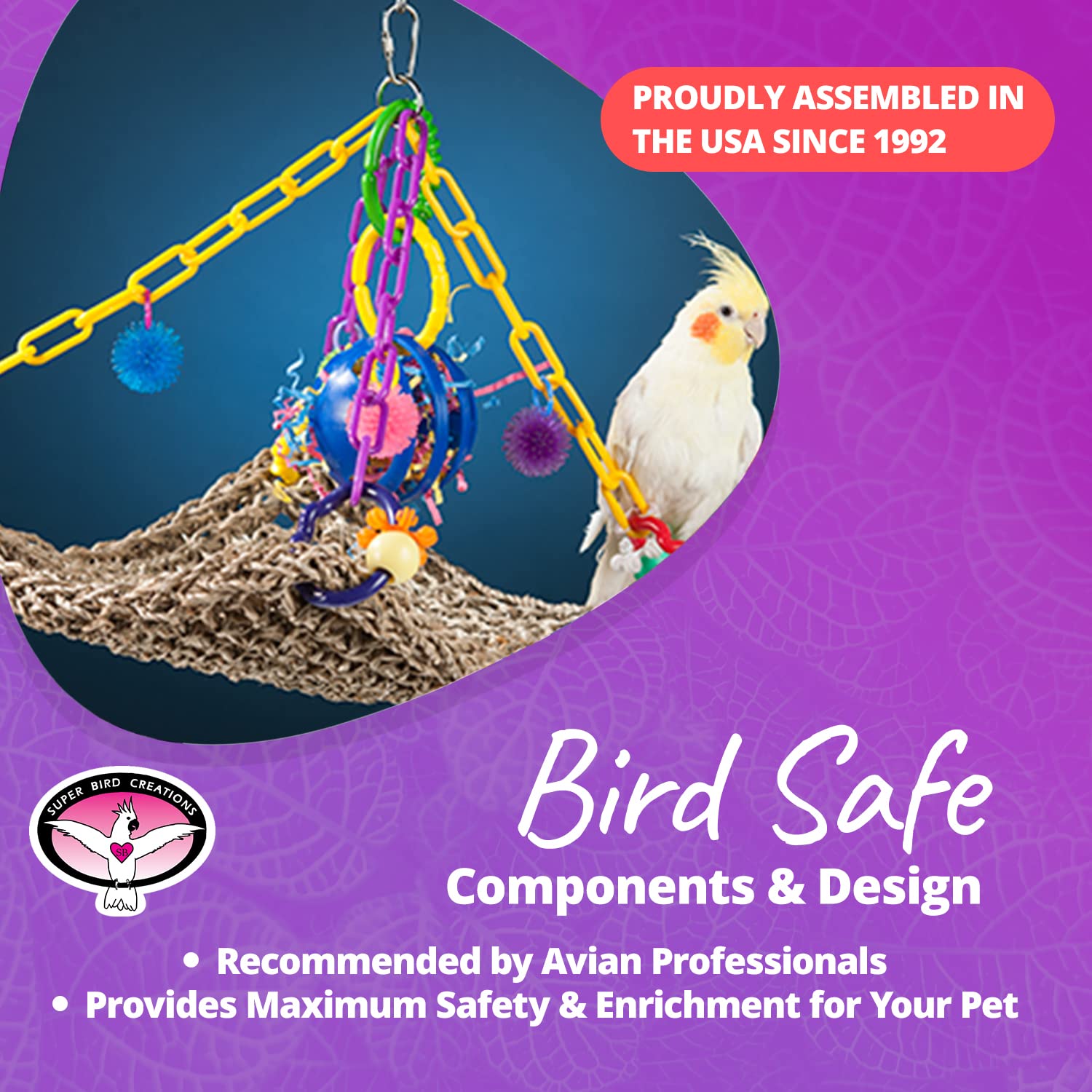 Super pájaro Creaciones Flying Trapecio Juguete para pájaros