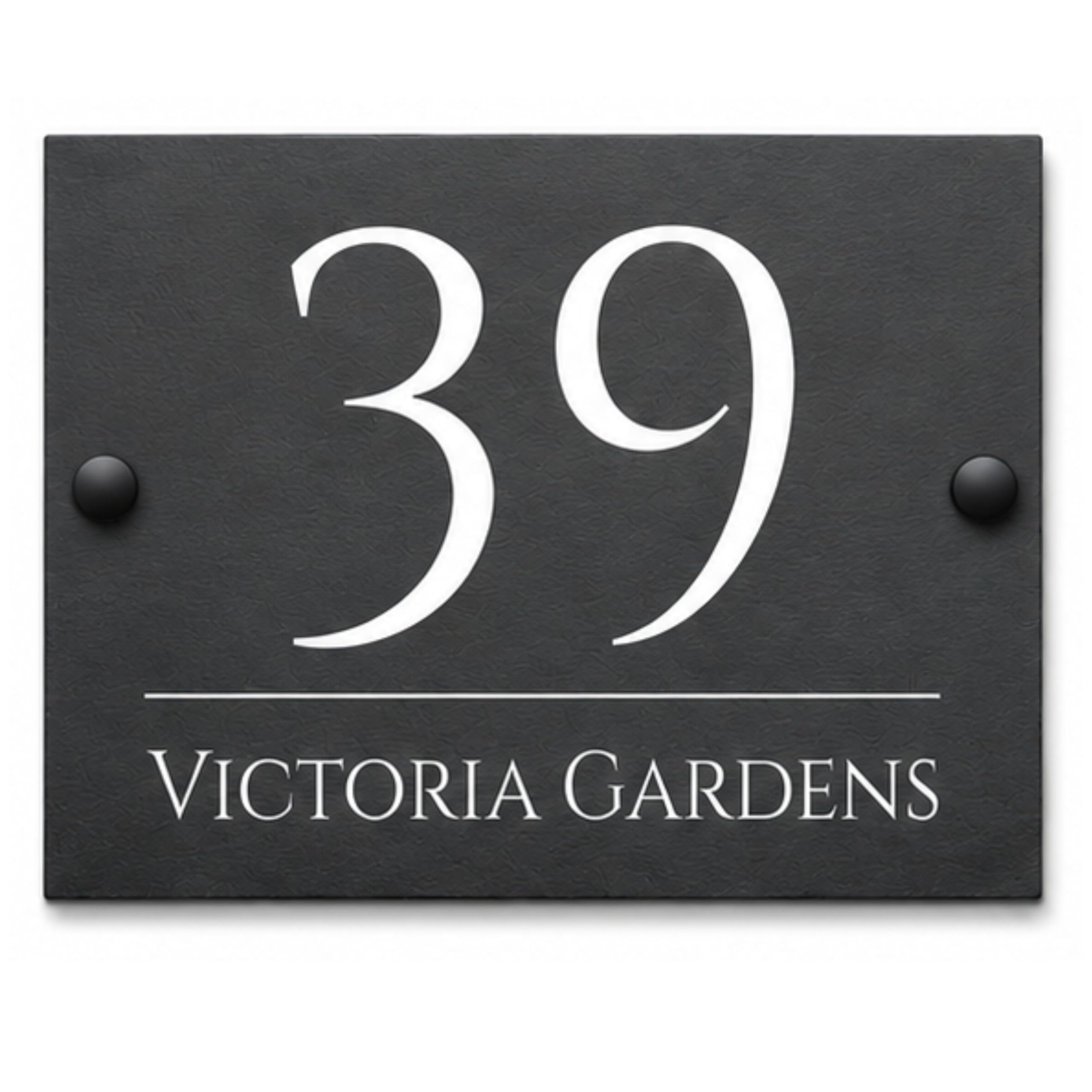 Personalised Slate House Sign – Custom Address Plaque 15x20cm – Outdoor Modern Slate Door Number or Name Sign (Minimalist) — image 1