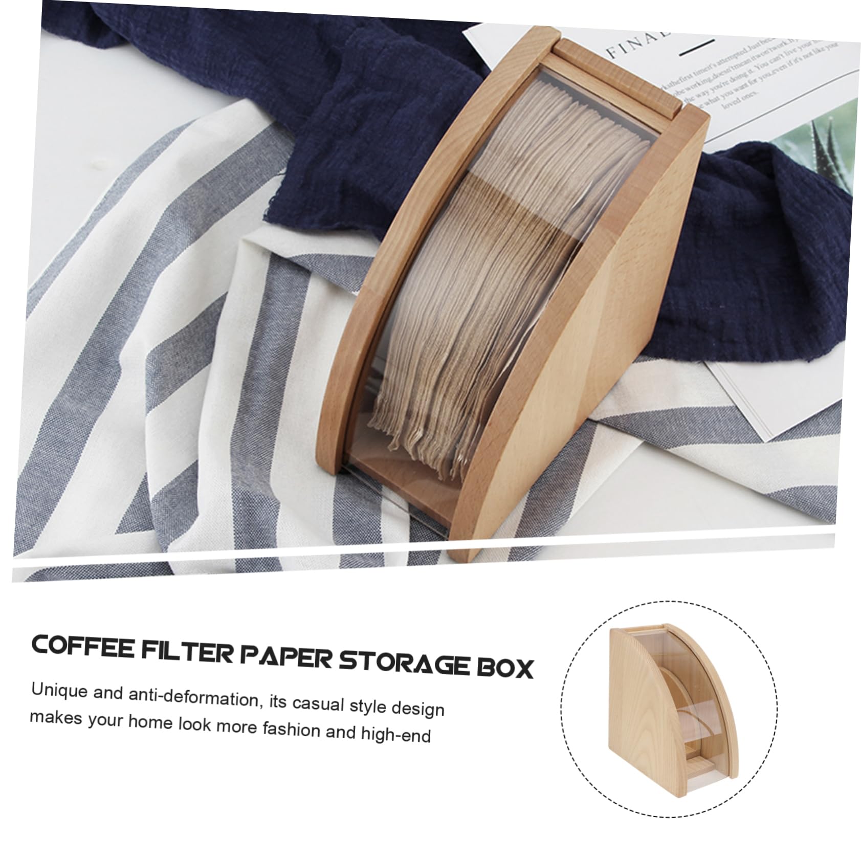 PRETYZOOM Boîte Bois pour Papiers Filtres Rangement pour Maison Organisateur De Papier Filtre Fournitures pour Maison