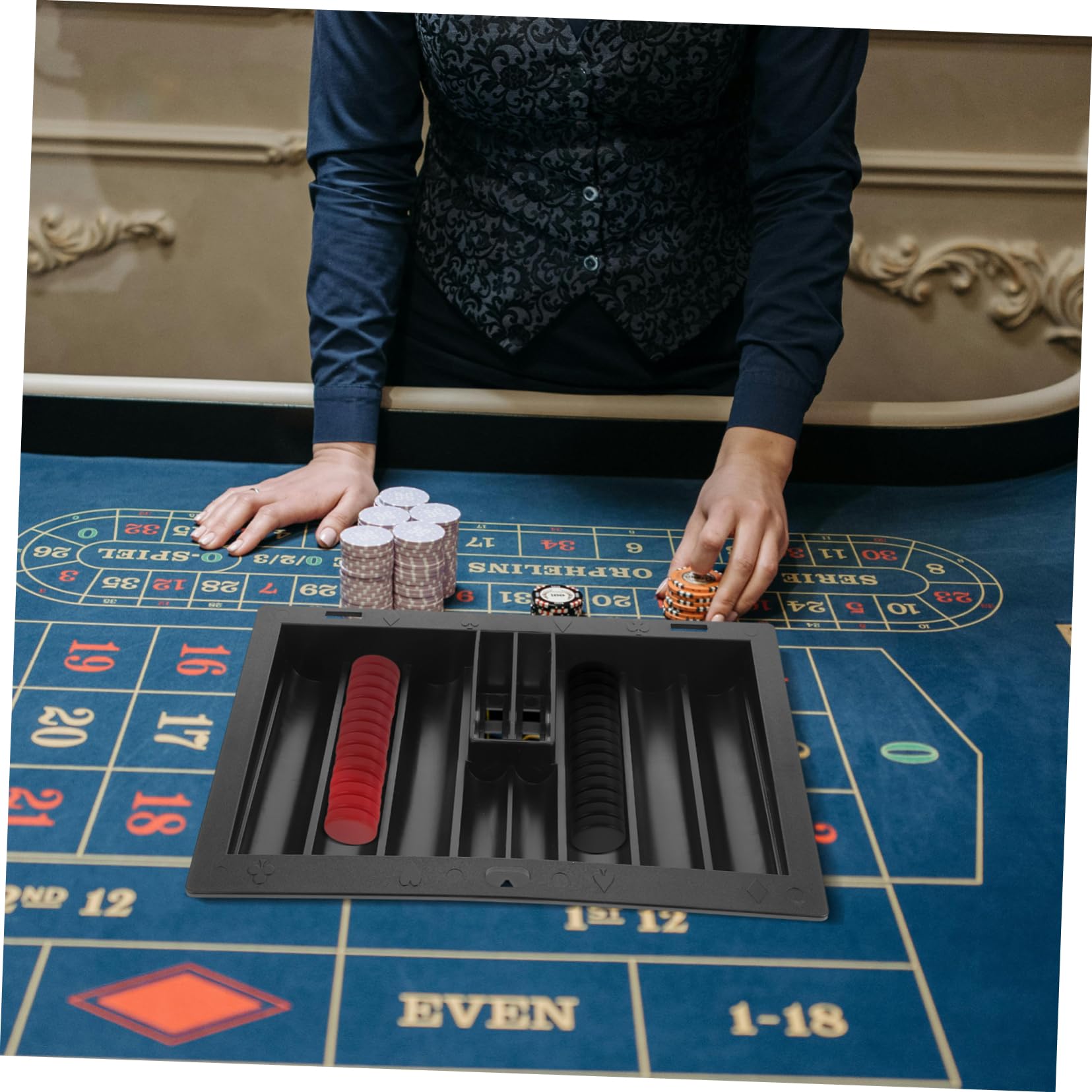 ERINGOGO Acryl Pokerchip Displaygehäuse mit Einzigartigem Design Kompakte Acryl Chipbox für 350stücke Chips für Poker und Brettspiele