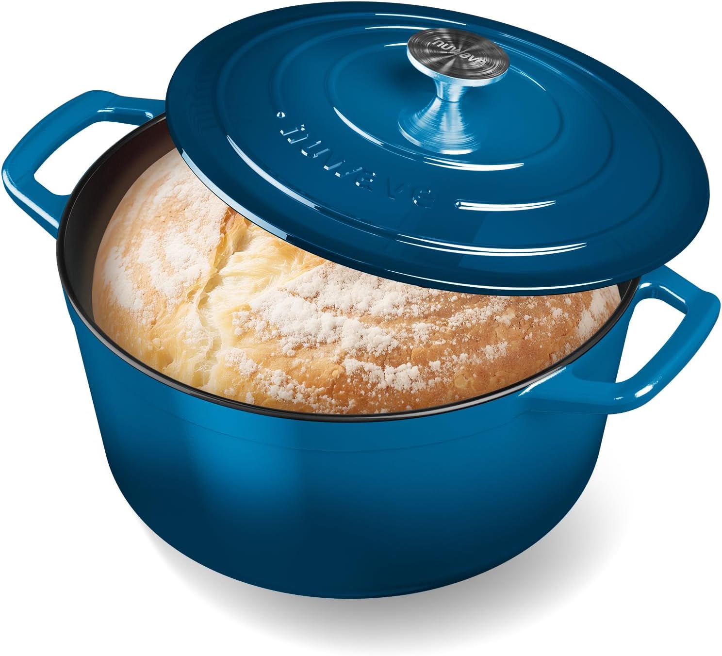 Nuwave 6QT Healthy Enameled Cast Iron Dutch Oven Pot with Lid, Heavy Duty 7-Layer Enamel, Enhanced Rust Protection, Dual Handles, Oven Safe to 500°F for Sourdough Bread Baking, Braise, Stew, Roast - Thumbnail 2