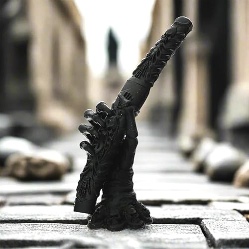 Miniatura 5 de LALAPORT Daga de hueso de esqueleto gótico de 12 pulgadas con soporte de exhibición, mango de poliresina de fantasía oscura y cuchillo coleccionable