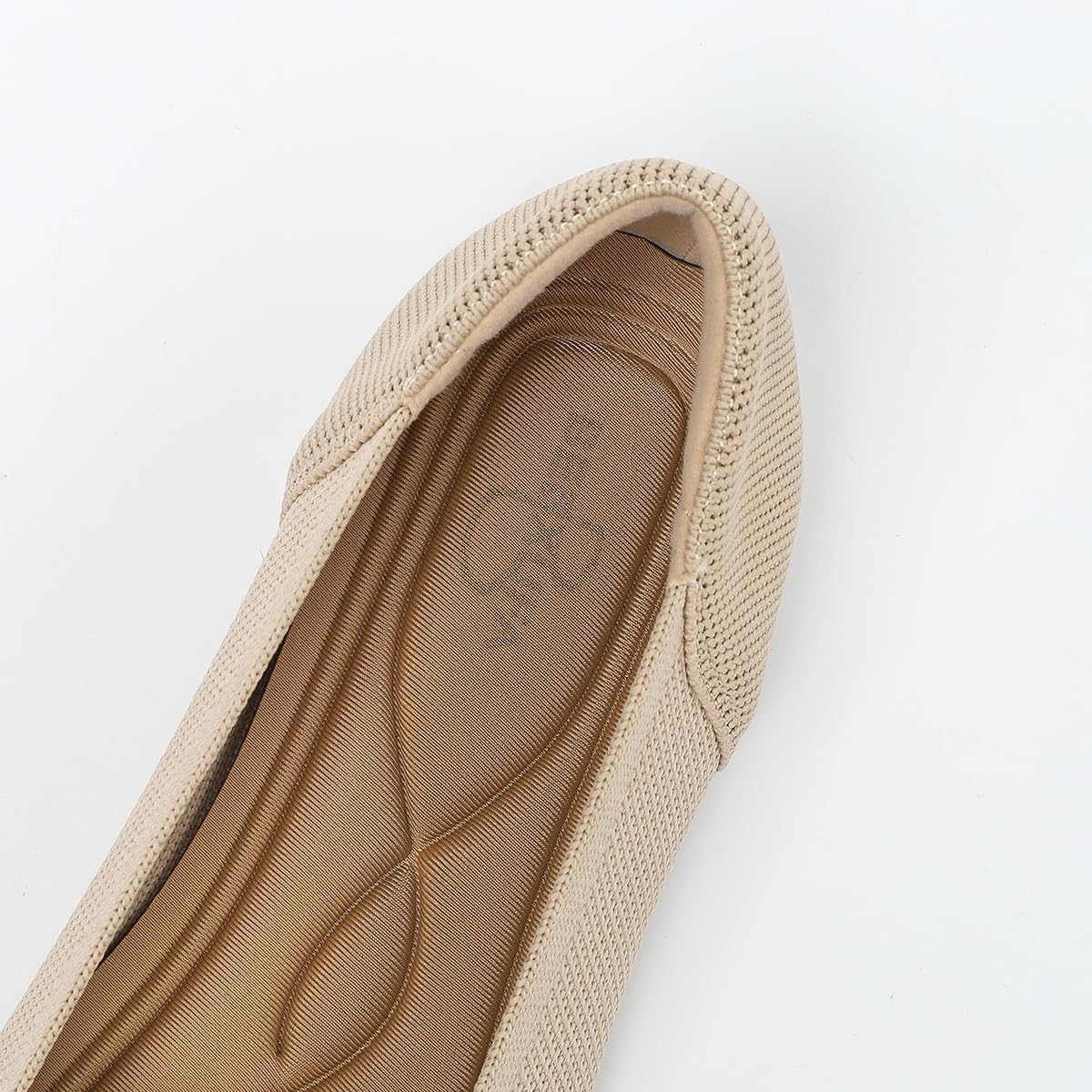 Women's Pointed Toe Knit Mary Jane Ballet Flats for Office Casual Wear Stretchy Dressy Slip-On Shoes with Arch Support