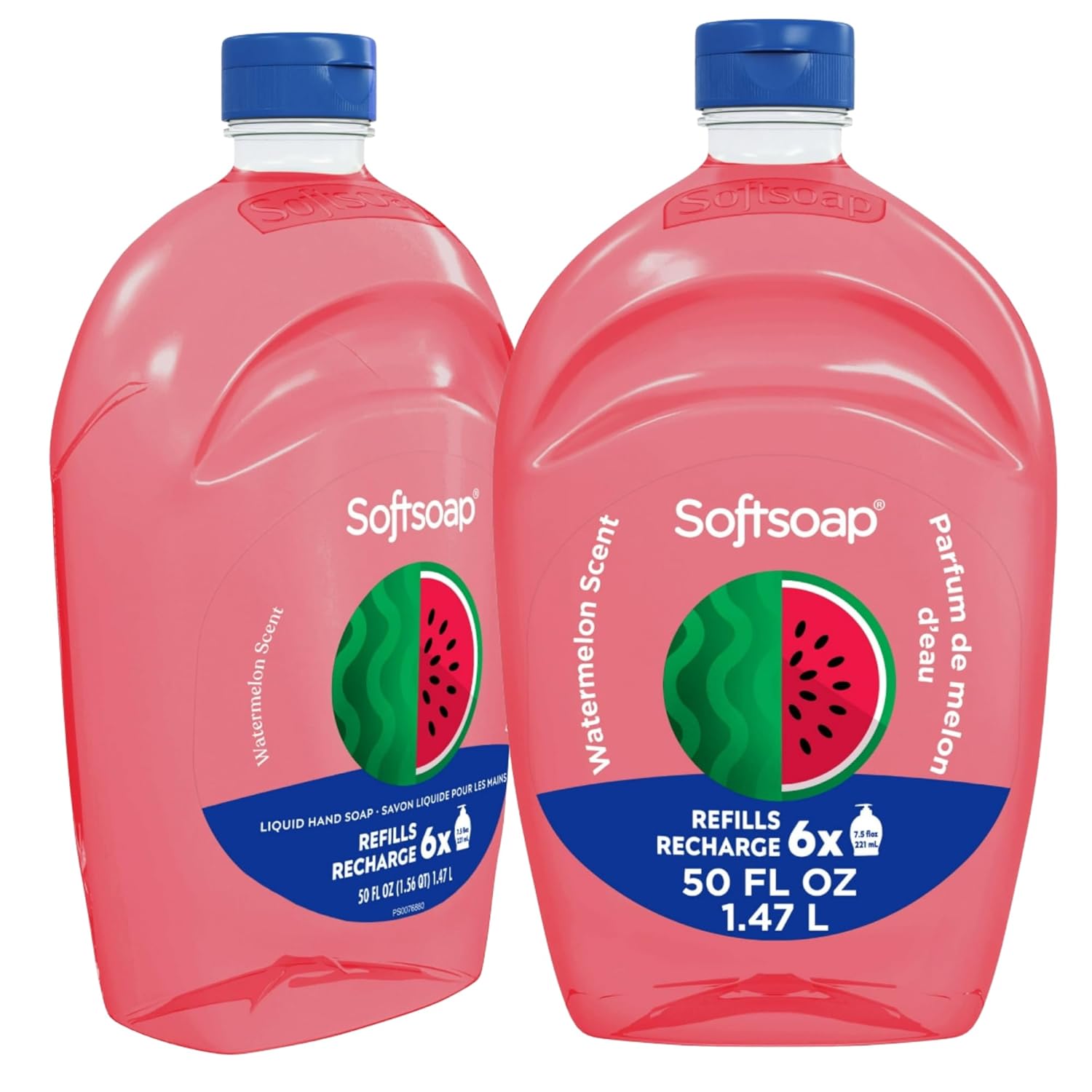 Softsoap Limited Edition Seasonal Scents | Extra Large Refill Bottles, 100 FL Oz Total, 2-50 Fl Oz Bottles for Refilling Liquid Hand Wash (Watermelon)