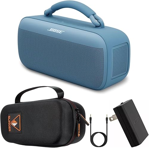 Bose Altavoz Bluetooth SoundLink Max + funda rígida de viaje y enchufe USB y cable auxiliar Azul (Blue Dusk),Negro,Amarillo (Citrus