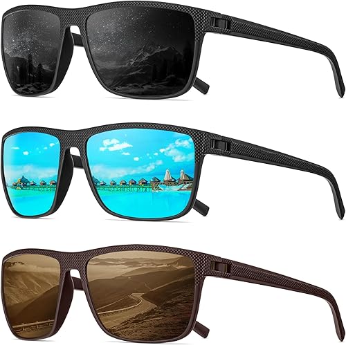 Lentes de sol polarizados para hombre, lentes de sol polarizados con protección UV, ligeros, para conducir, pescar, golf