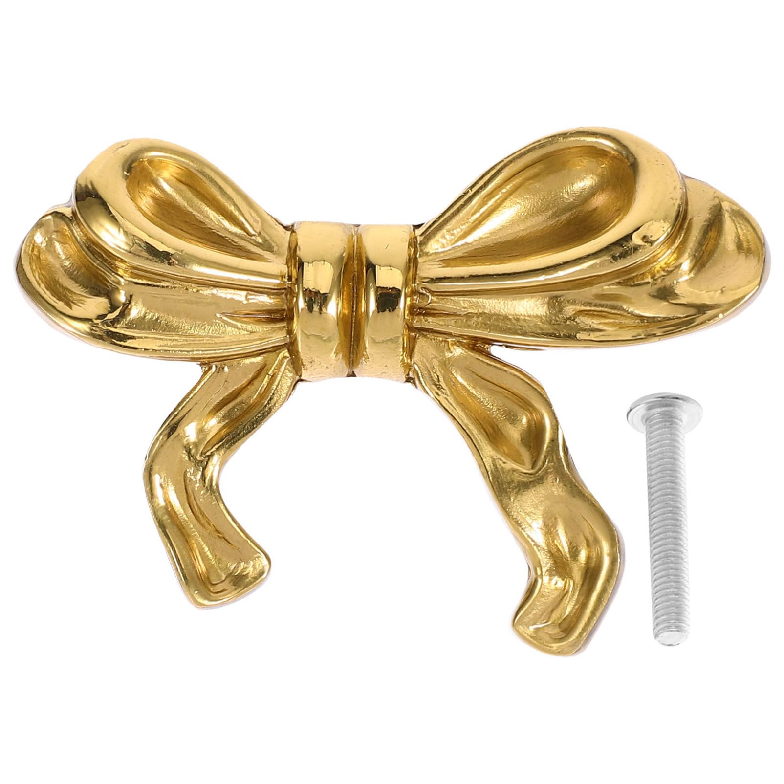 ULTECHNOVO Golden Copper Bowknot Drawer Knobs Smooth Surface and Breakage Resistance, Modern Decorative Cabinet Pull Handles for Dressers, Cupboards, and Wardrobes