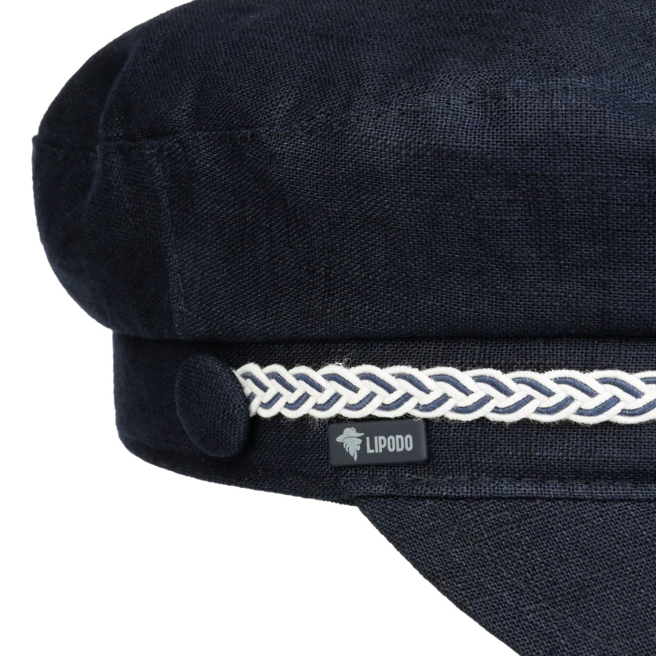 Lipodo Elbsegler Maritimer Chic Einfarbige Kapitänsmütze Leinen Made in Italy Damen Frühjahr/Sommer