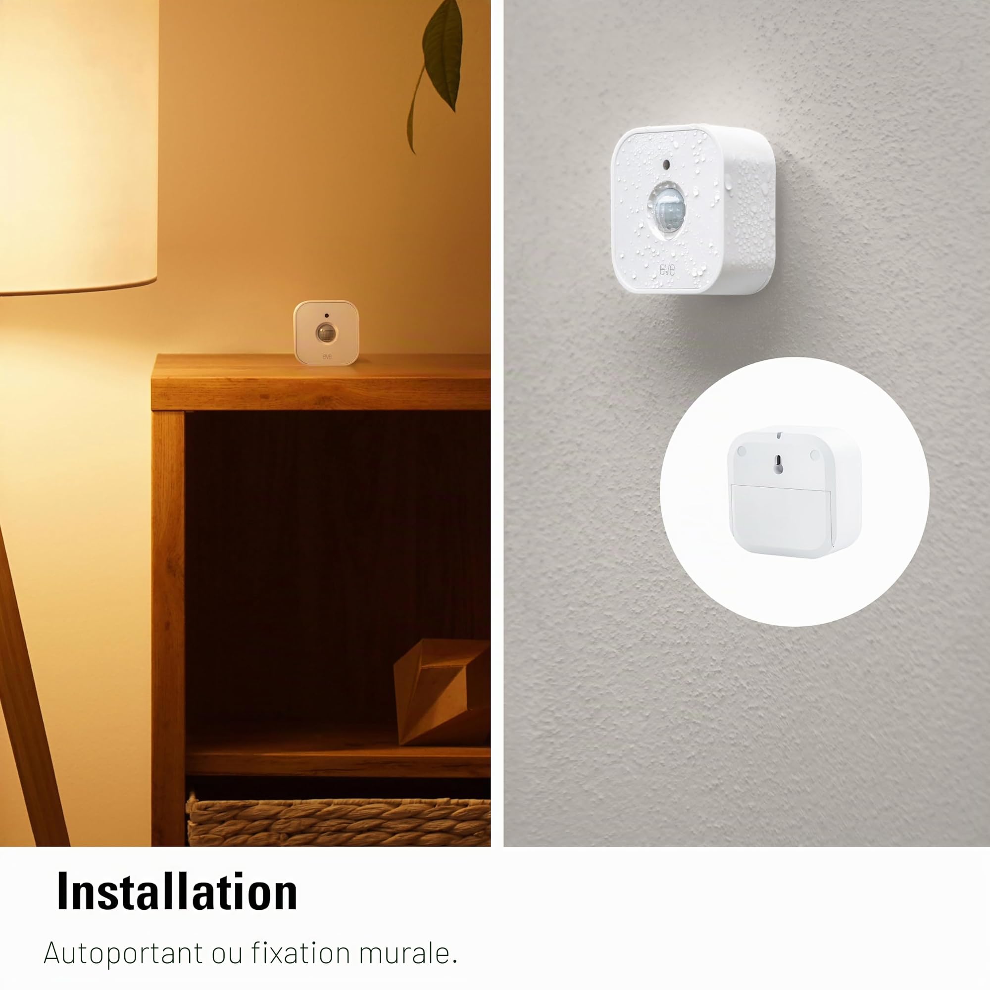EVE Set de capteurs de mouvement: prise intelligente Energy (Matter) + Motion (Matter) Capteur de mouvement intelligent, Matter via Thread, fonctionne avec Apple Home, Alexa, Google Home, SmartThings