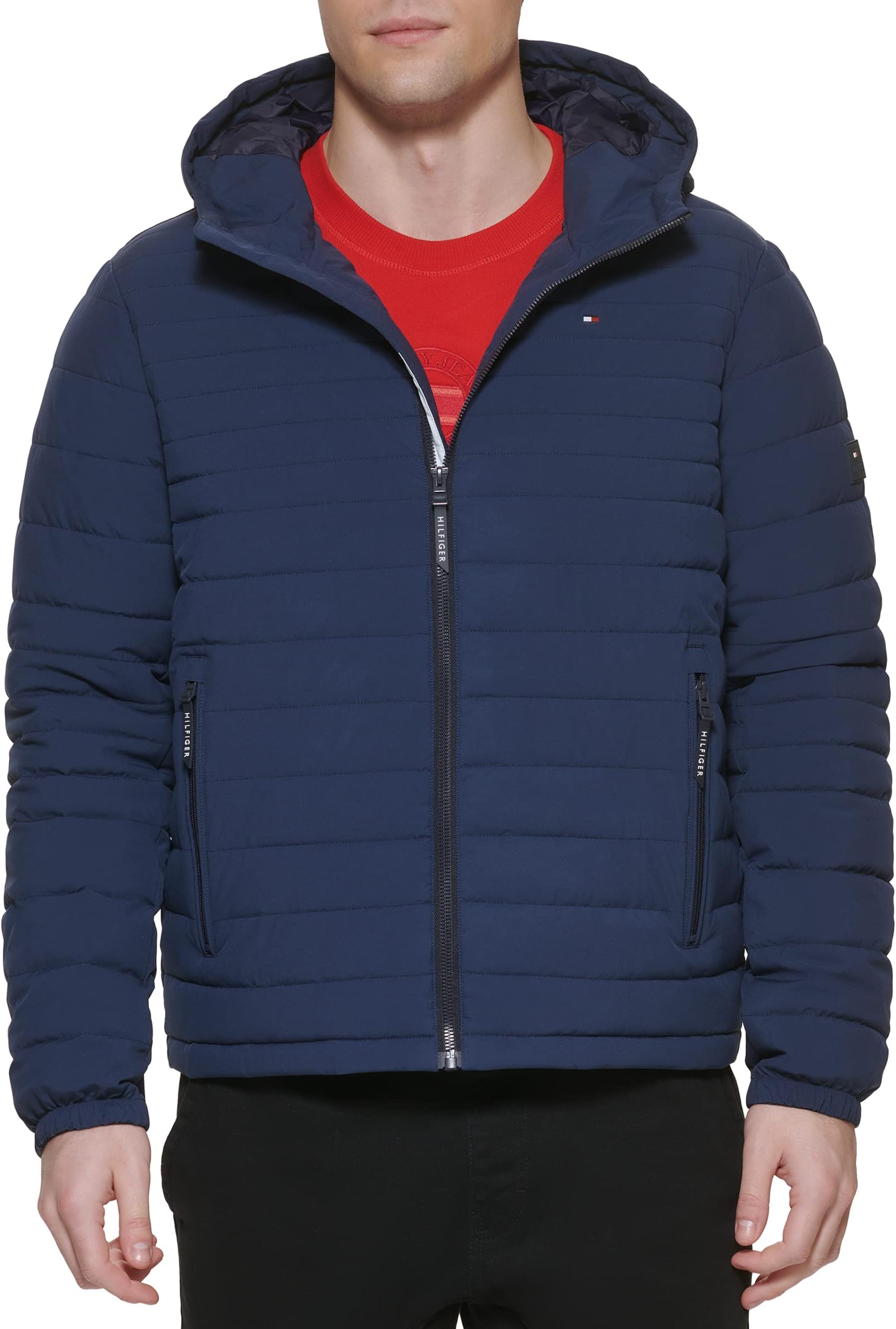 Men's Stretch Poly Hooded Packable Jacket