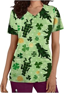 Women Stretch V-Neck Two Pockets Scrub Top Short Sleeve V-Neck Work Uniform Stretch Top Blouse with Pockets