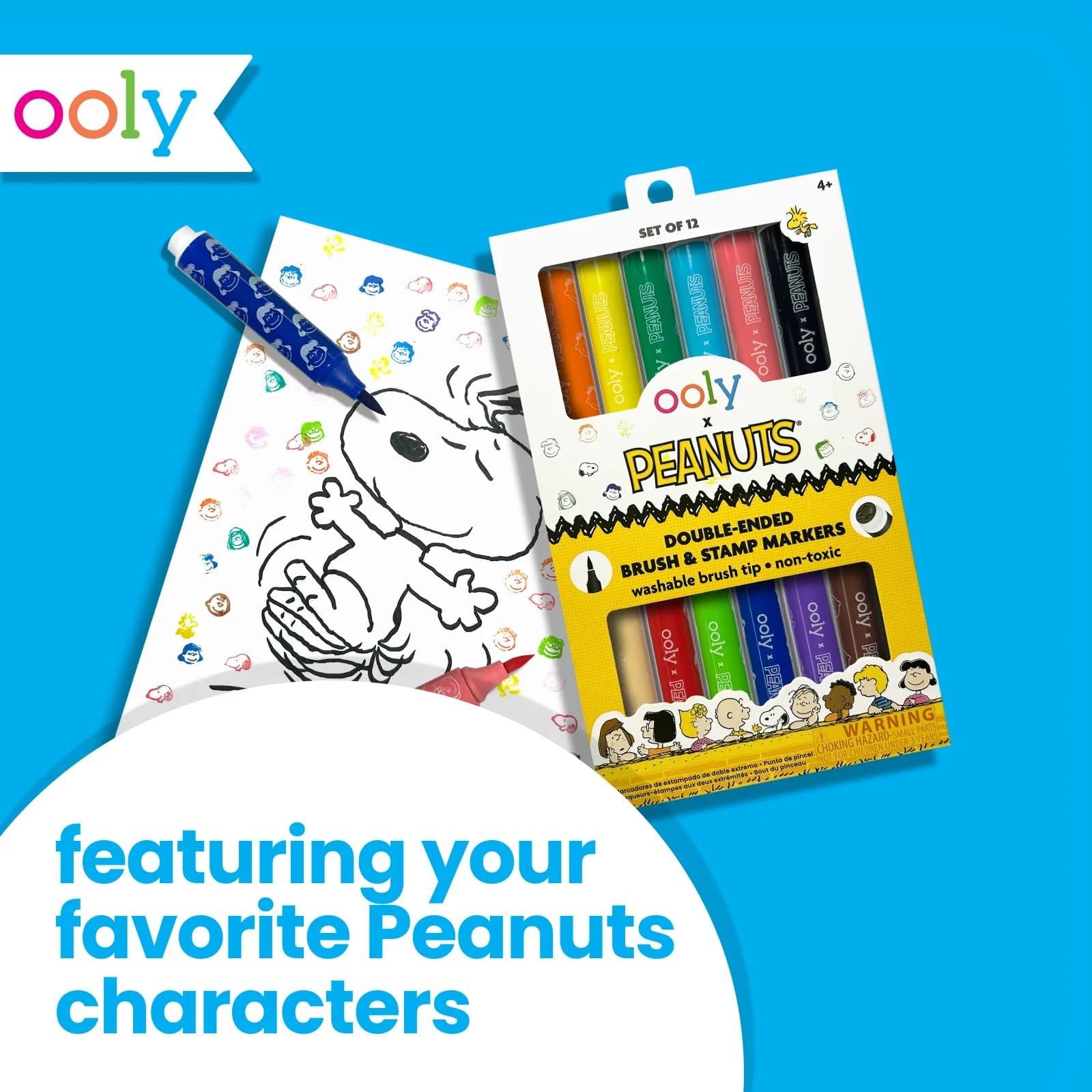Amazon.com: Ooly x Peanuts Double-Sided Stamping Markers with