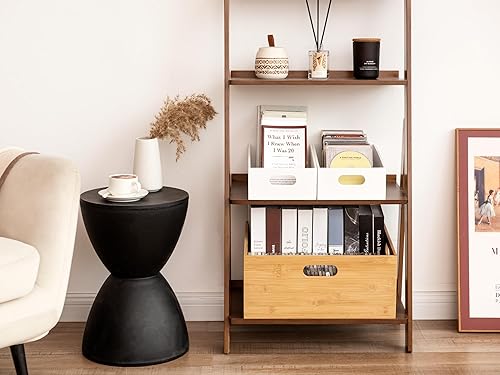 Miniatura 3 de StorageWorks Organizadores de bambú para estantes, contenedores de almacenamiento de bambú hechos a mano para aperitivos, especias o bebidas, cajas