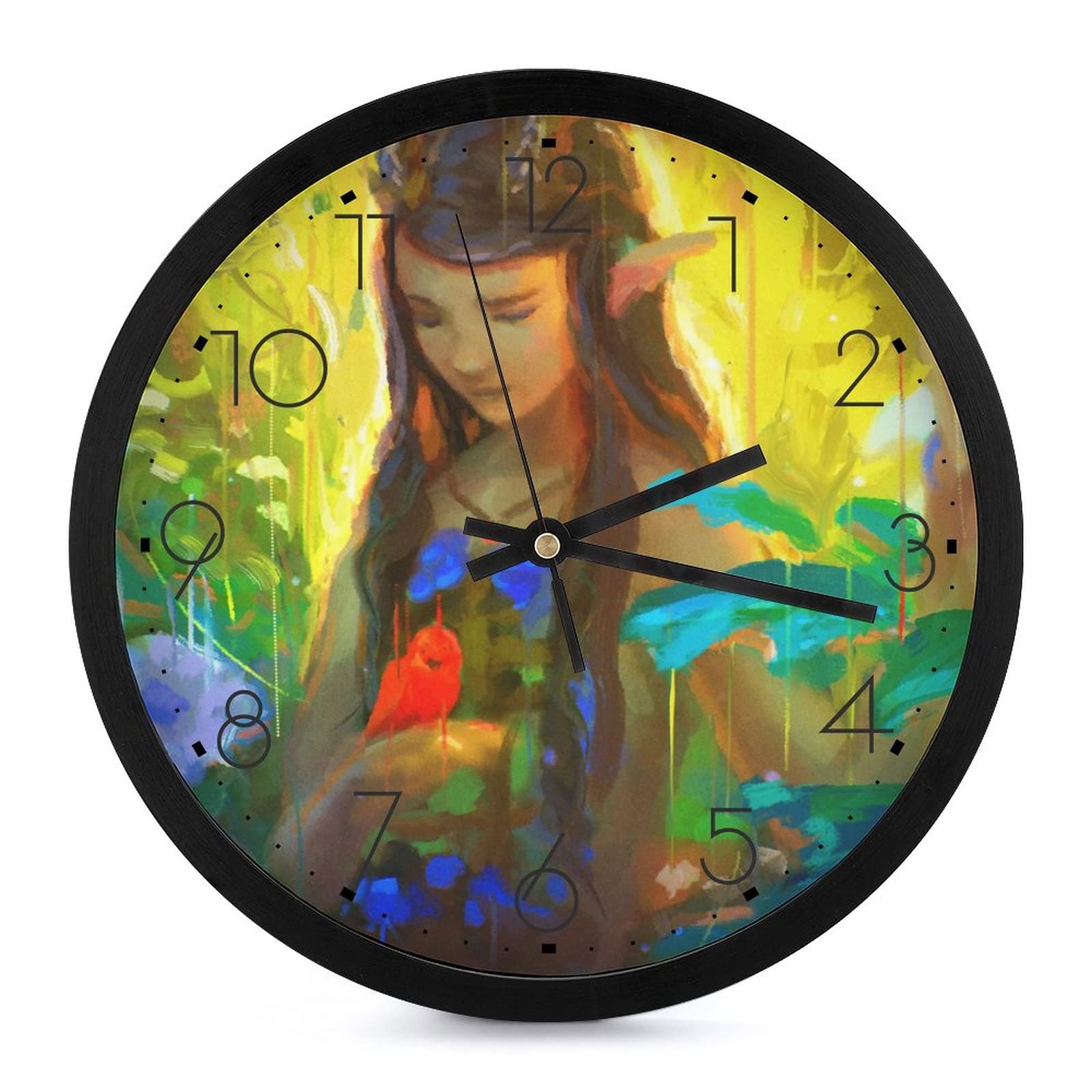 Horloge murale fée décorative ronde de 25.4cm pour la maison