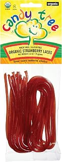 Candy Tree Organic Laces 4 pack 75 grams | Your Tasty Natural Choice | Wheat free | Gluten free | Natural | Certified Organic | Organic Flavor (Strawberry)
